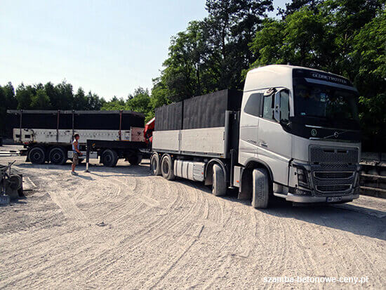 Transport szamba betonowego do Miejska Górka z wykorzystaniem HDS